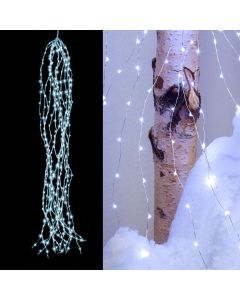 Cascata di luci 300 microled cavo metal, luce fissa, ghiaccio