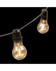 Catena 5 m, 10 lampadine e27 ø6 cm, prolungabile, filament led, bianco caldo