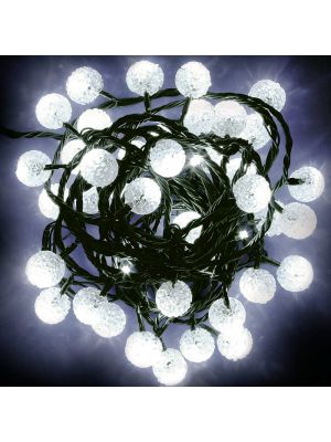 Catena 6 m - 40 mini sfere 40 miniled con memory controller - bianco ghiaccio