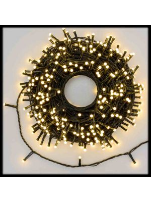Catena 25m, 500 LED bianco caldo, doppia alimentazione. Acquista sul sito ecommerce|spedizioni veloci con corriere espresso in 24/48 ore.