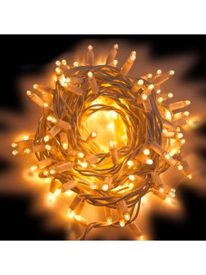 Catena 20 m - 200 maxi led luce fissa - SENZA trasformatore - Prolungabile - cavo bianco - Bianco Classic