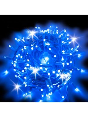 Catena 10 m - 200 maxiled Flashled diamond - SENZA alimentazione - prolungabile - cavo bianco - Blu