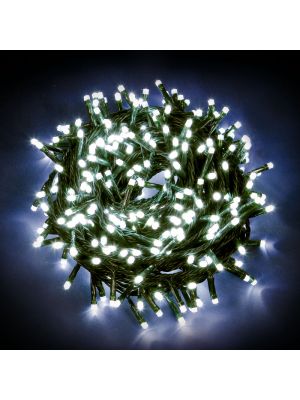 Catena luminosa 12,5 m - 300 minilucciole led con controller - bianco ghiaccio