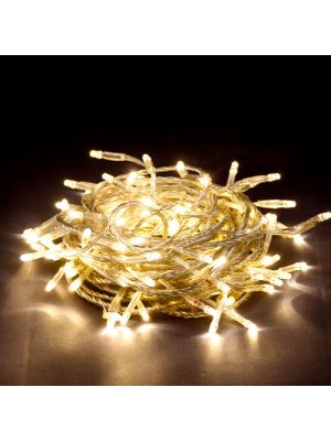 Catena luminosa con porta batterie controller-timer - 96 led reflex bianco classic