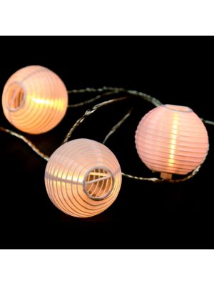 Catena di luci a batteria 16 lanterne bianche - giochi di luce - bianco classic