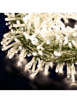 Catena grappolo 14,9 m - mini cluster 720 led con memory controller - bianco classic