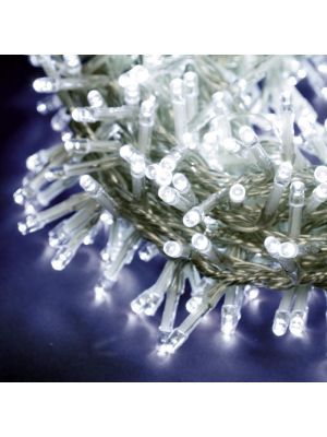 Catena grappolo 30,5 m - mini cluster 1500 led con memory controller - bianco ghiaccio