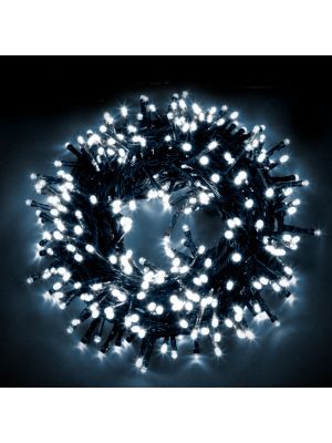Catena a grappolo 14,9 m - mini cluster 720 led con memory controller - bianco ghiaccio