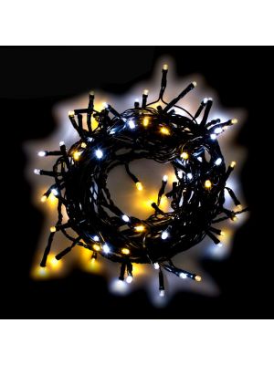 Catena di luci extralong 13,10 m - 180 miniled con memory controller - bianco classic e ghiaccio freddo