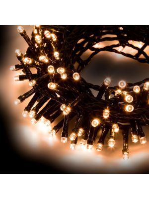 Catena luminosa 7,5 m 180 led con memory controller bianco caldo tradizionale led reflex