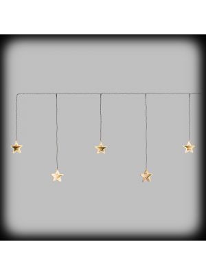 Tendina Ice light 120xh50 cm con 5 stelle mirror infinity ø80mm - luce fissa bianco caldo