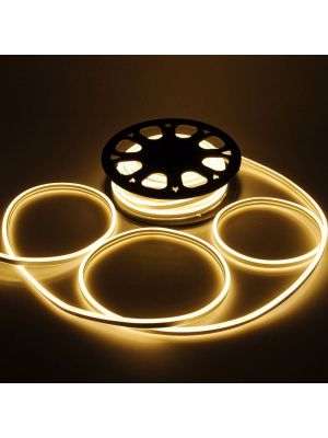 Tubo luminoso led bifacciale effetto neon 50 m - 6000 led - luce fissa - bianco caldo