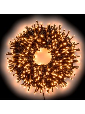 Catena luminosa 25,20 m 360 miniled a luce fissa bianco caldo tradizionale da esterno