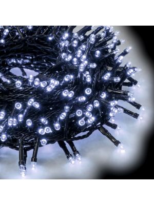 Catena grappolo 16 m minicluster 750 led a luce fissa bianco ghiaccio led reflex