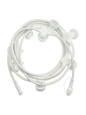 Catena 5 m con 8 portalampade E27 prolungabile cavo bianco Vintage Led Pro modulare professionale