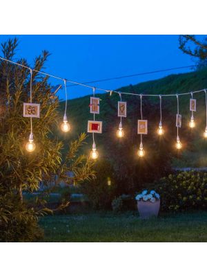 Lampadine decorative a sfera su catena di 5 metri con cavi pendenti lunghi fino a 70 cm