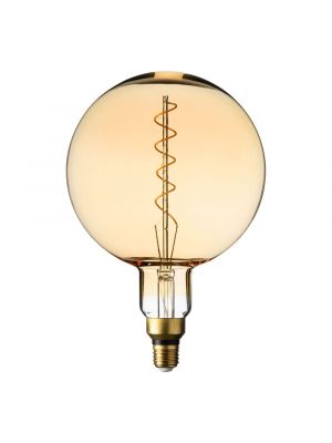 Lampadina Maxi Globo ø200 mm E27 Led Bulbs G200 Spiral Filament 4W, bianco caldo uso interno vetro oro