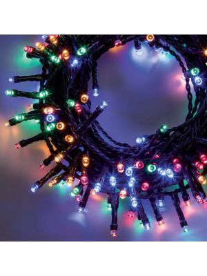 Catena di luci 12,8 m 320 led con memory controller multicolor cavo verde