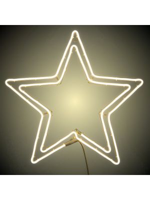 Stella luminosa doppia sagoma, Ø 60 cm, neon bifacciale, led bianco classic