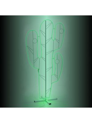 Decorazione luminosa Cactus h 165 cm, neon bifacciale, led verde
