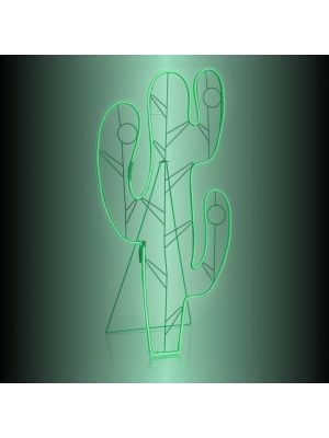 Decorazione luminosa Cactus h 120 cm, neon bifacciale, led verde