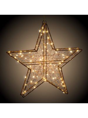 Stella luminosa 3D ø40 cm metal copper outdoor, 80 microled flashled, bianco caldo classic, uso esterno