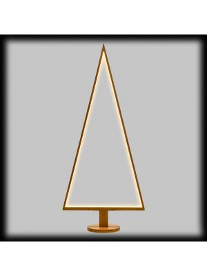 Albero di Natale triangolare Wood Natural, H 170 cm a luce fissa, bianco caldo 3000k