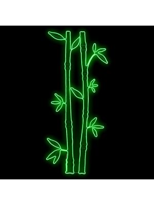 Bambù luminoso 73 x H 178 cm, neon bifacciale, 480 led, verde da esterno