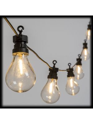 Catena luminosa 5,5 mt, 10 lampadine party light, filament led bianco caldo classic