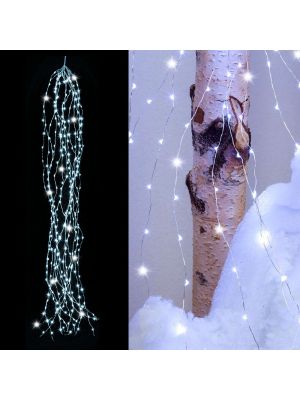 Cascata di luci 300 microled, 15 stringhe da 1,20 m, flashled, bianco freddo