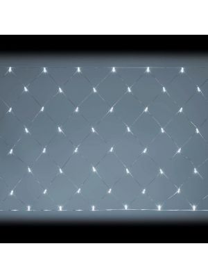 Rete luminosa 200 x 100 cm, 64 Maxiled, prolungabile, bianco freddo