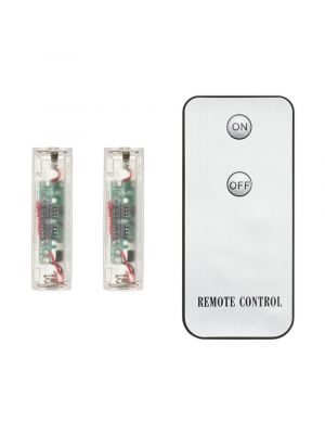 Telecomando IR On-Off, mod. 2FB AA RC1, con 2 ricevitori per portabatterie stilo AA - per portabatterie trasparenti