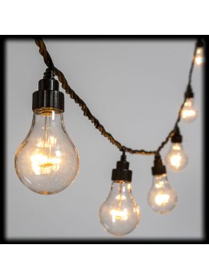 Catena luminosa 10 mt, 20 lampadine party light, prolungabile, bianco caldo classic