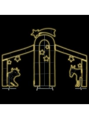 Capanna Presepe Maxi 300 x H 215 cm SMD neon bifacciale 2872 led, bianco classic caldo 