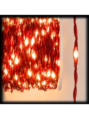 Catena luminosa 25 m, 500 microled bianco traditional, cavo metal pro rosso