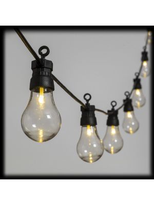 Catena luminosa 12,20 mt, con 30 lampadine party light, bianco caldo classic
