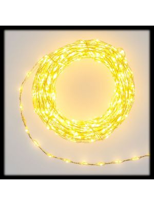 Catena 10 m con 625 microled cavo metal bianco caldo