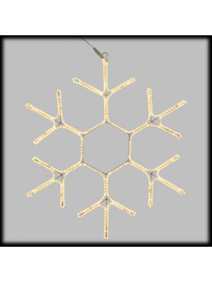 Fiocco di neve in tubo luminoso 70 cm, 576 led flashled diamond, bianco caldo