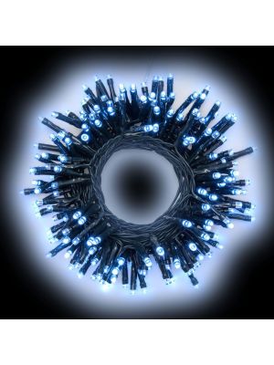 Catena luminosa a batteria 12m, 300 led con telecomando. Bianco ghiaccio