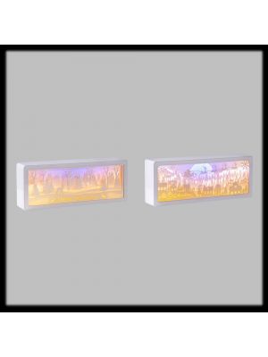 Mix 2 decorazioni natalizie, led bianco caldo e blu, 26x10 cm, a batteria