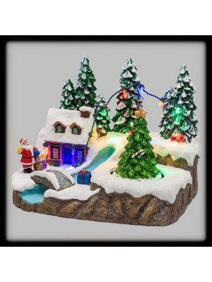 Villaggio di Natale a batteria H15 in movimento