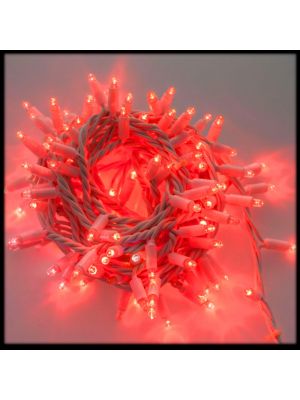 catena da 20 m luminosa per decorazioni natalizie con cavo bianco e luci maxi led rosse
