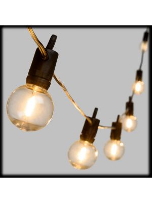 Catena luminosa 9,5 m, 20 lampadine E12 party light, filament led bianco caldo