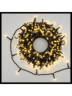 Catena solare 20 m, 400 led reflex bianco caldo, power bank con ricarica USB