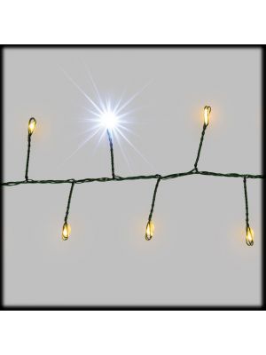 Catena minicluster 20 m, 1000 microled flashled diamond bianco caldo e freddo metal green