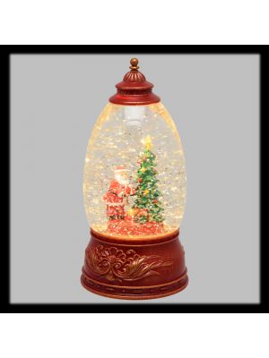 Decorazione in vetro con Albero e Babbo Natale