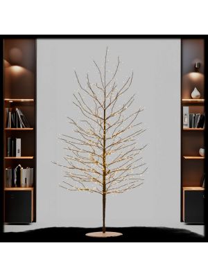 Albero luminoso marrone, h 170cm, 784 microled bianco caldo, flashled 
