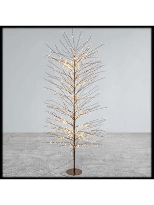 Albero luminoso marrone, h 230cm, 1560 microled bianco caldo e bianco freddo, flashled diamond