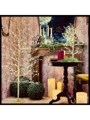 Albero luminoso champagne, h 170cm, 784 microled bianco caldo e bianco freddo, flashled diamond