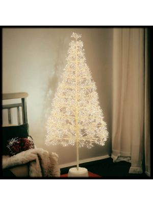 Albero luminoso bianco, h 210cm, 3000 microled bianco caldo. Prodotti di qualità|spedizione veloce in 24 ore in tutta Italia e tutta Europa.